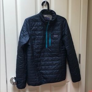 PATAGONIA nano puff half zip navy blue - med